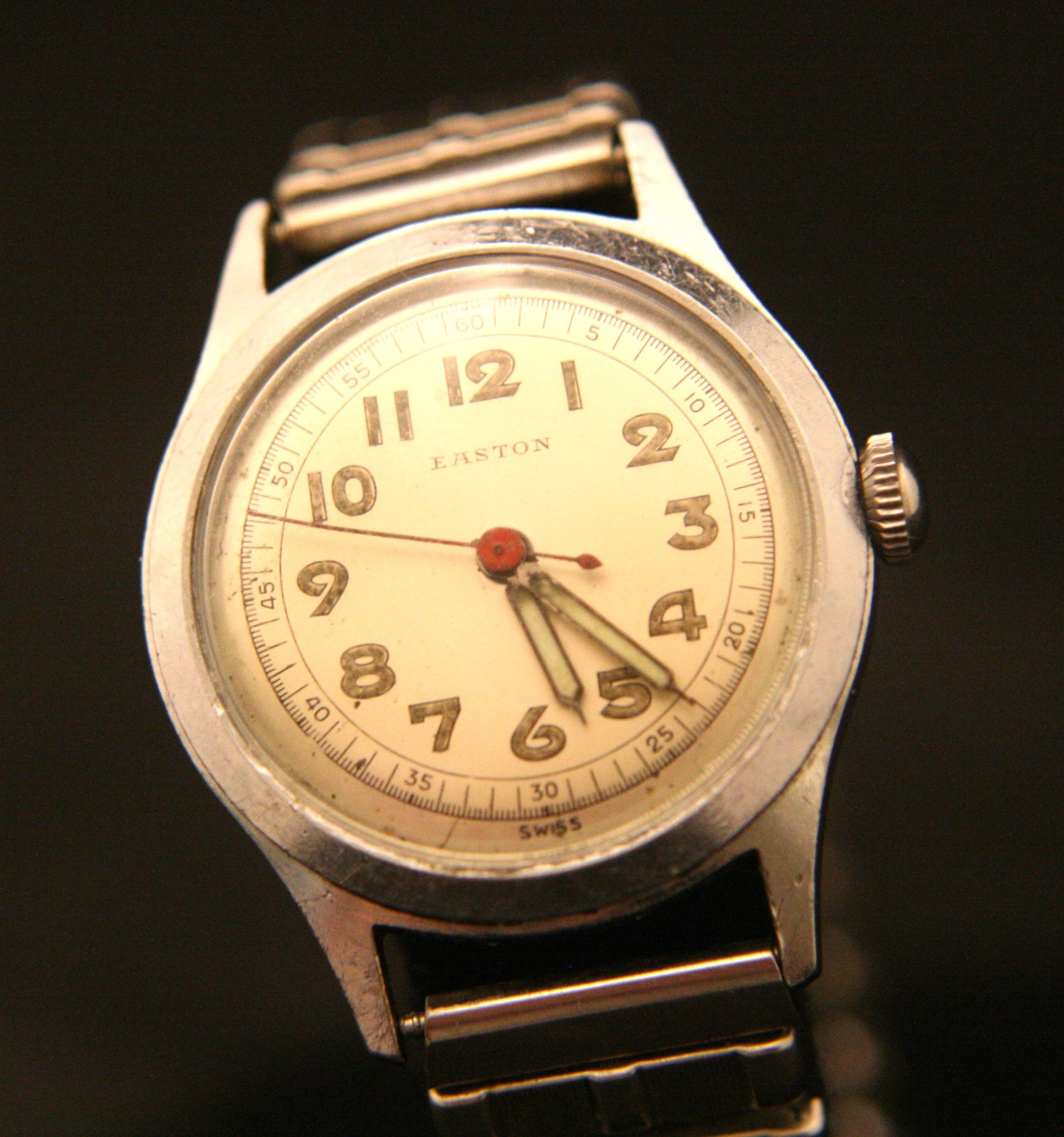 Vintage American&European Wrist Watch時計本 Vintage 1940s Easton Eska Swiss Military Wristwatch, 17 Jewel - Etsy