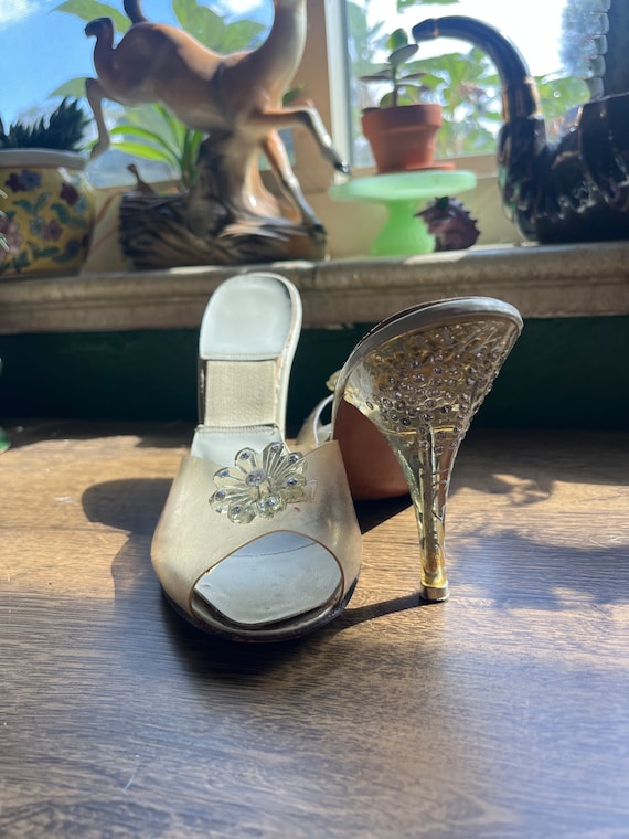 Gorgeous vintage rhinestone lucite heels