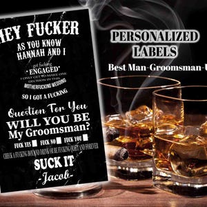 Wedding Party Gifts, Best Man Ask Gift, Groomsmen Ask Gift, Bestman Proposal, Groomsmen Proposal, Wedding Bottle Labels,750ml, 375ml