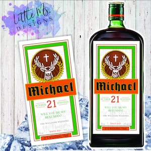 Groomsmen Proposal, Bestman Proposal, Asking Groomsmen, Groomsmen Gifts, Bridesmaid Proposal, Groomsmen Liquor Label, Liquor Bottle Labels