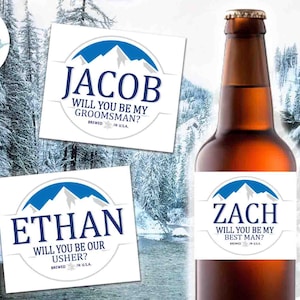 Groomsmen Proposal, Bestman Proposal, Usher Gifts, Groomsmen Gifts,Wedding Proposal,Bridesmaid Proposal Beer, Groomsmen Label, Bottle Labels