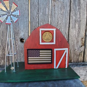 Rustic Country Barn Windmill Recovery Sobriety Medallion Display