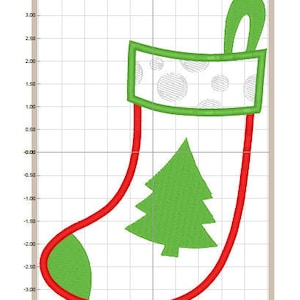 Christmas Stocking Applique Machine Embroidery Design File Digital Download
