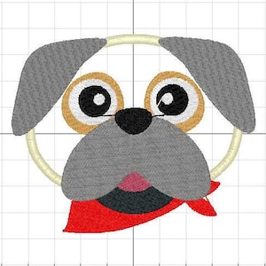 Pug Applique Machine Embroidery Design Digital Download Dog Design