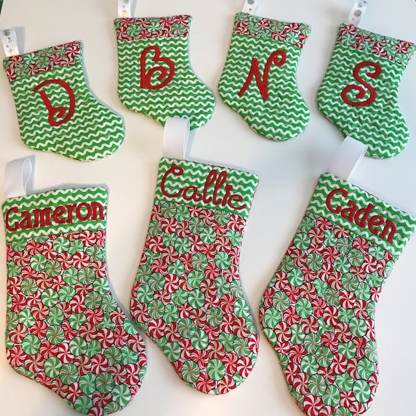 ITH In the Hoop Christmas Stocking Machine Embroidery Design File Digital Download 5 Sizes