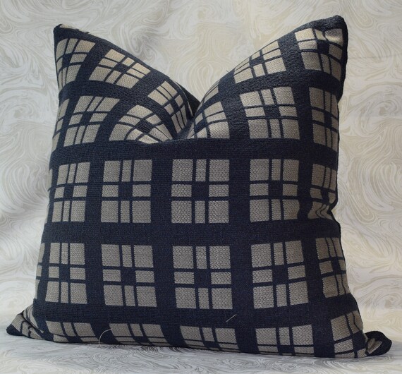 Brunschwig & Fils Pillow Cover Navy and 28 x 28 pillow cover | Etsy