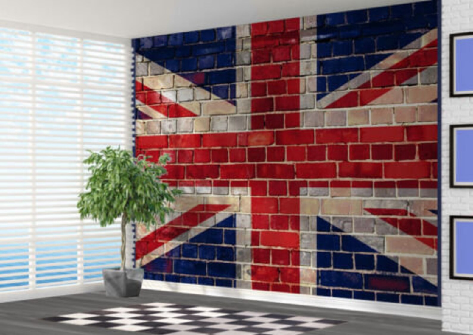 Union Jack Graffiti brick Wallpaper wall mural wall art Etsy