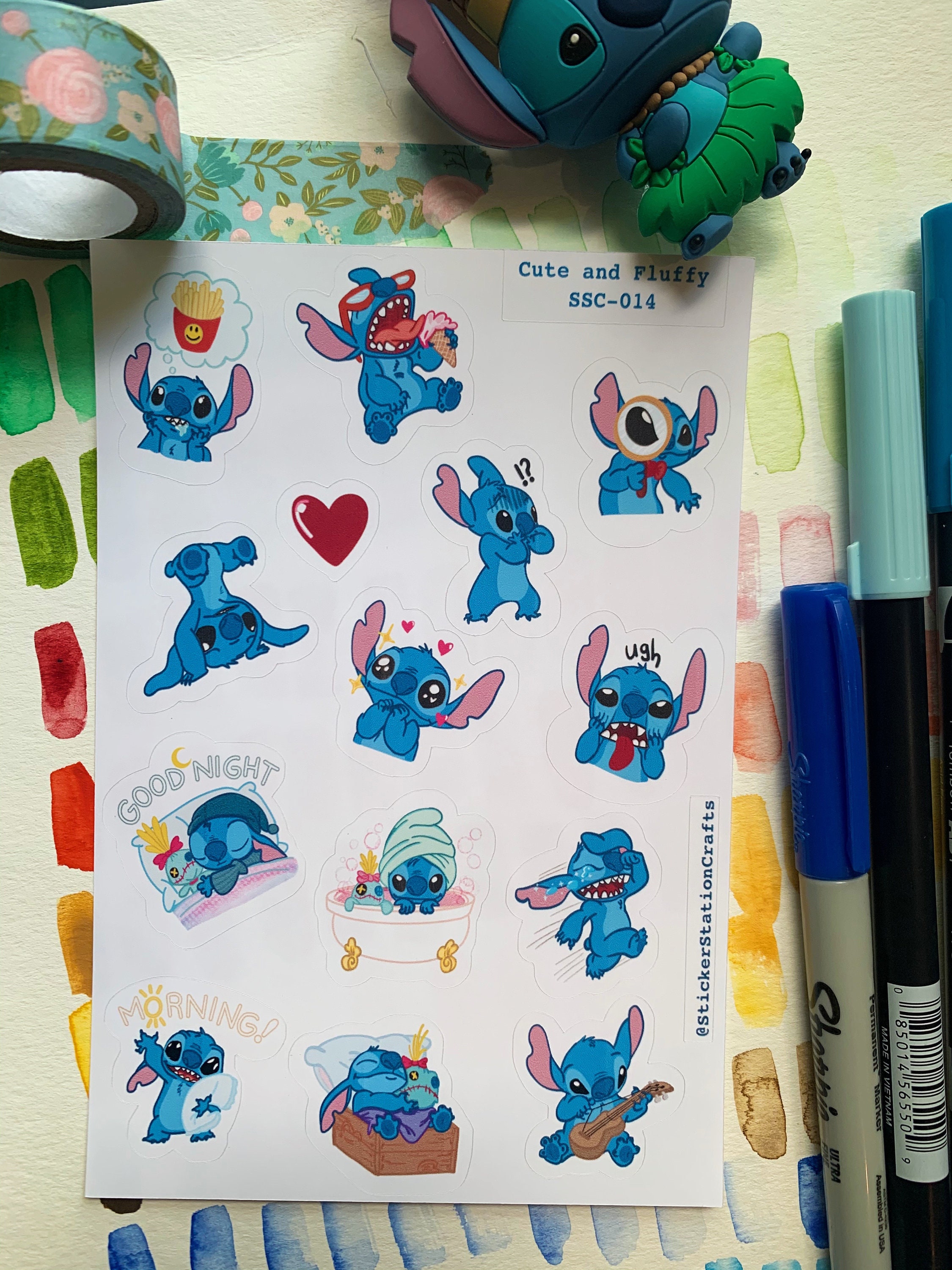 Cute and Fluffy GLOSSY Sticker Sheet Bujo Stickers | Etsy