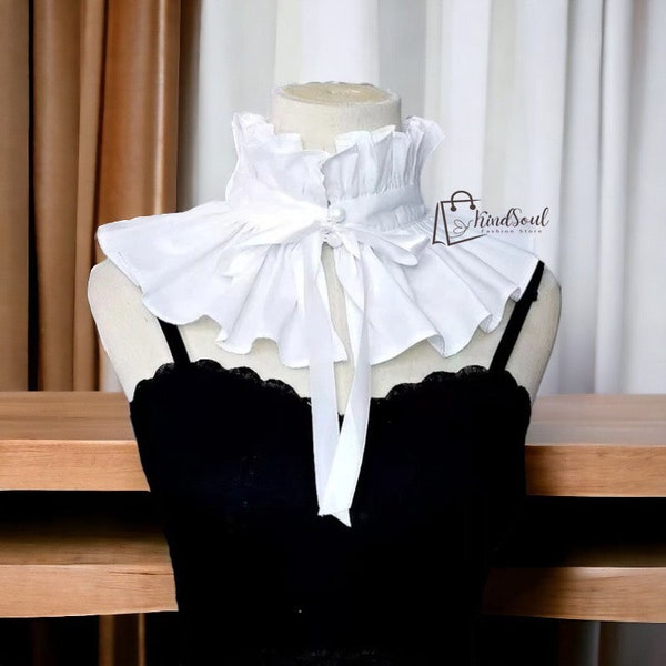 Ruffled Collar Elegant Sweet Girls  Removable Collar Detachable Shirt Collar Sweater False Collars Lapel Top, Gift For Mother's Day