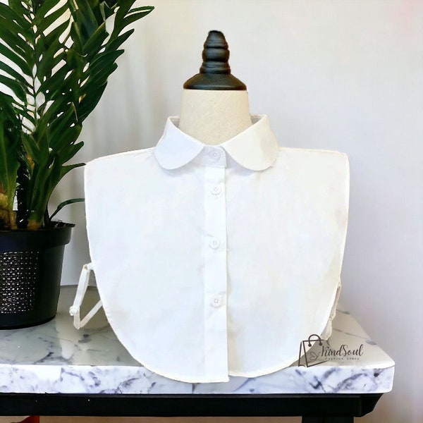 Pure White, Black Removable Collar Detachable Shirt Collar Sweater False Collars Lapel Top, Gift For Mother's Day