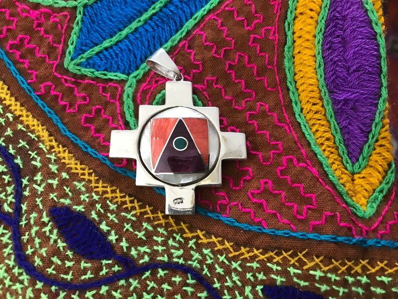 Andean Cosmology Spinning Chakana Pendant Large image 2