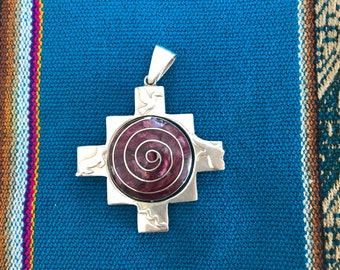 Andean Cosmology Spinning Chakana Pendant (Large)