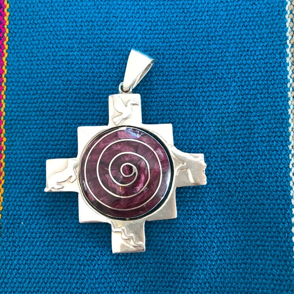 Andean Cosmology Spinning Chakana Pendant (Large)