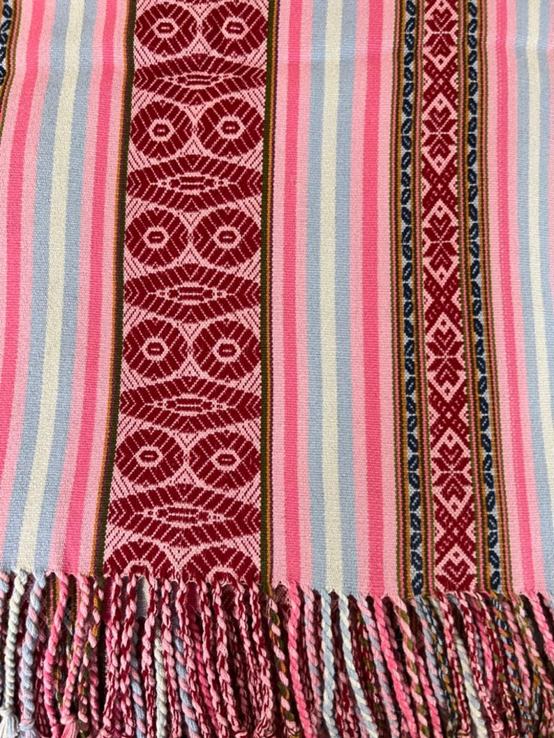 Andean Woven Poncho Pink 画像 2