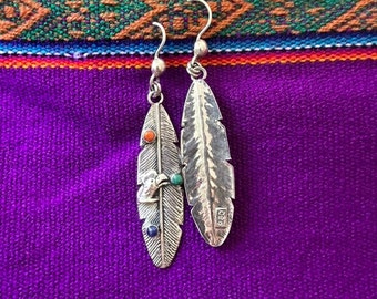 Andean Codor and Feather Earrings