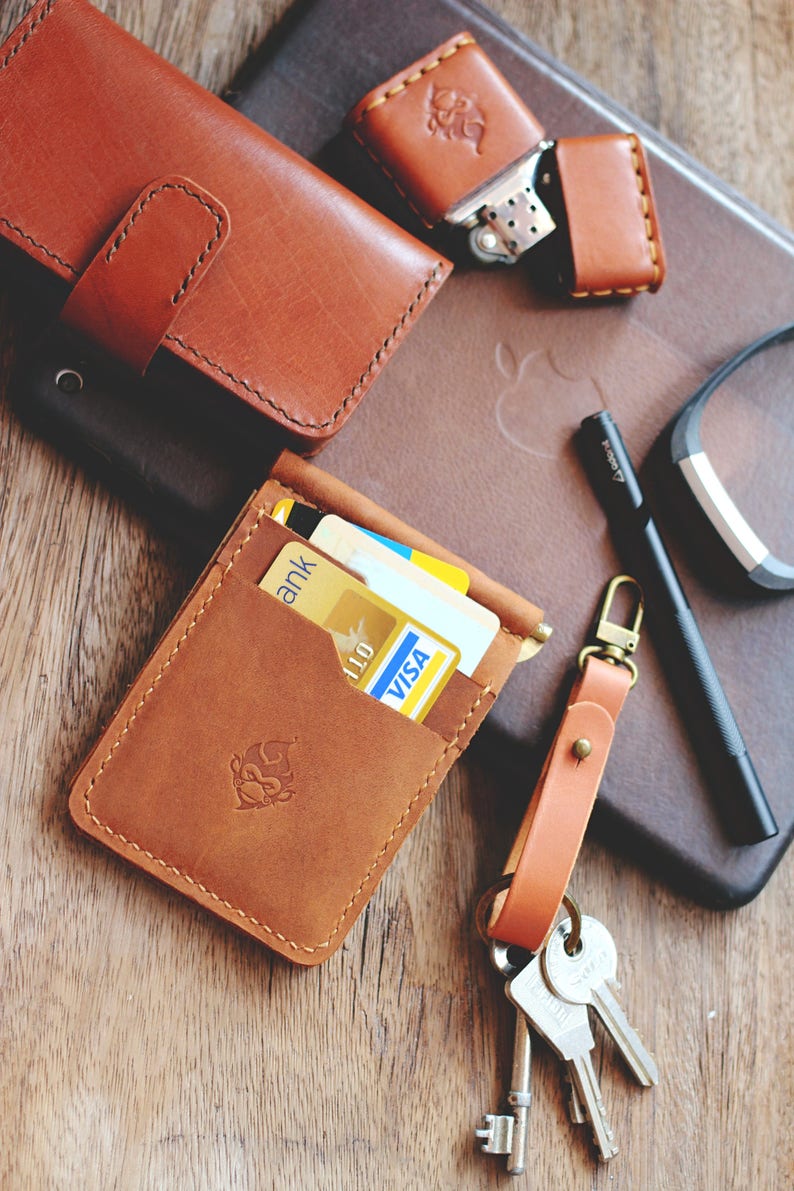 Leather Money Clip Wallet, Money Clips Wallet, Money Clip Card Sleeve