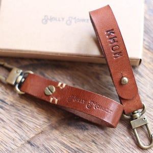 Personalized Custom Leather, Keychain Leather Keyring Keychain, Key fob image 8