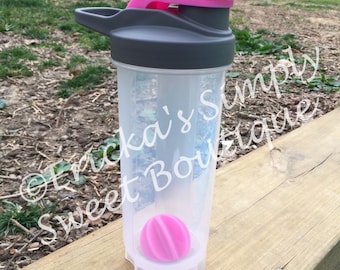 Personalized Pink Shaker Bottle, Protein Bottle, Gym Bottle