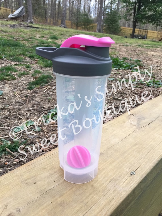 Gym Water Bottles - 24 oz. Shaker-Bottle w/ Mixer & Handle