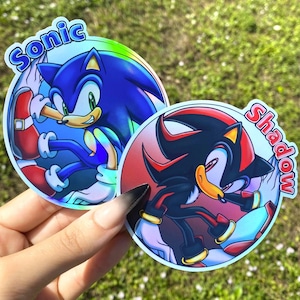 Sonic The Hedgehog and Shadow The Hedgehog Holographic Sickers