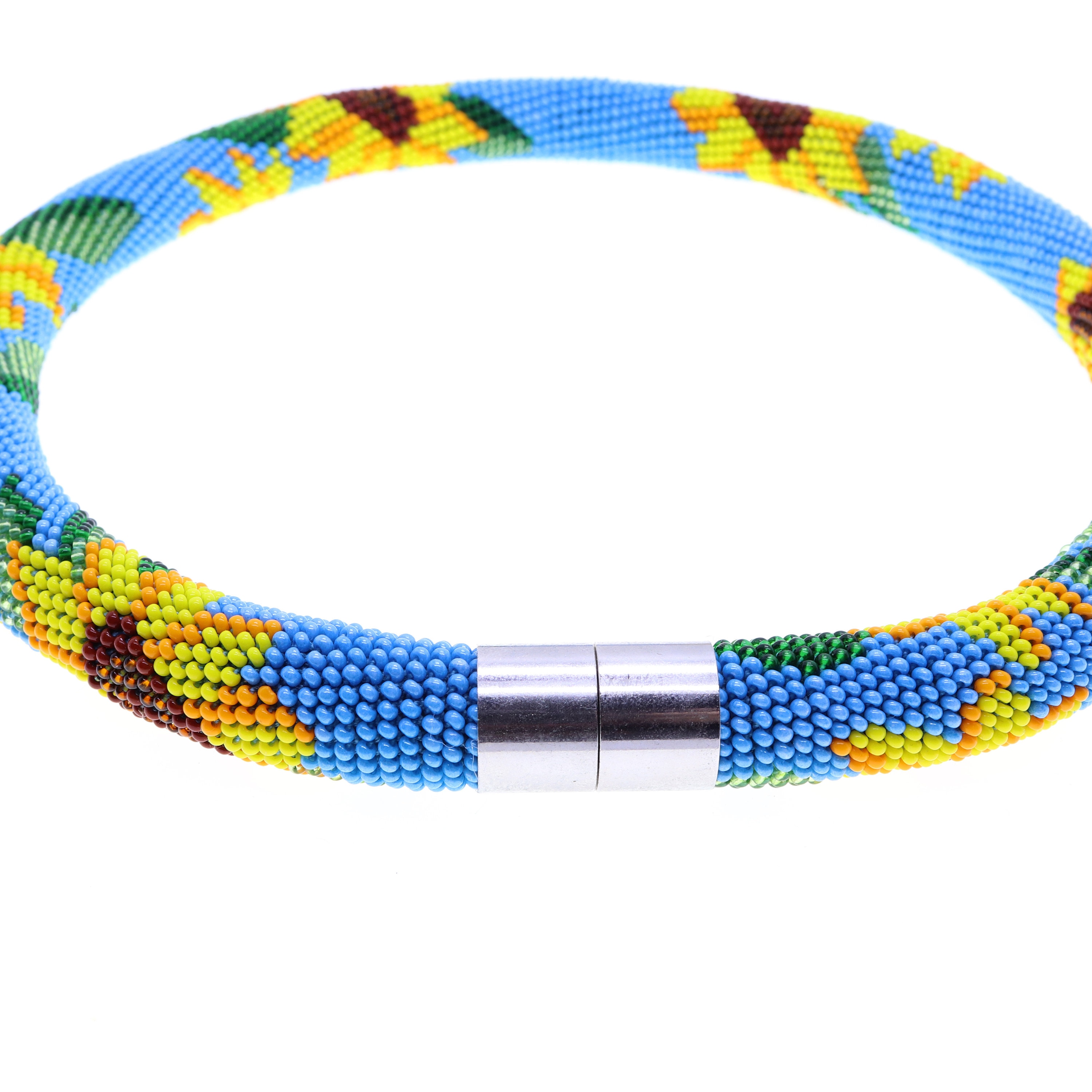 Sunflower beaded necklace Sunflower necklace Bead crochet Etsy