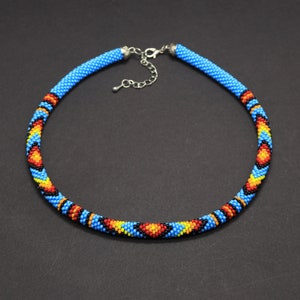 Native Americans inspired beaded necklace Native beadwork Bead crochet choker