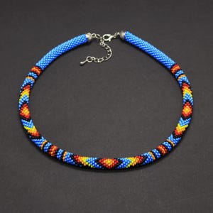 Native Americans inspired beaded necklace Native beadwork Bead crochet choker