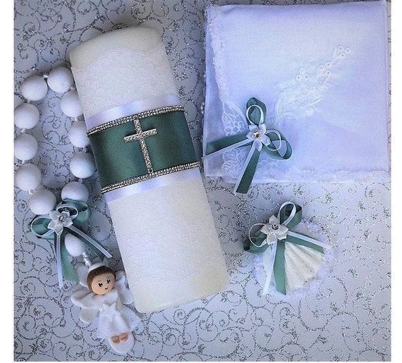baptism candle set for boy