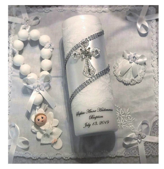baptism candle set for boy