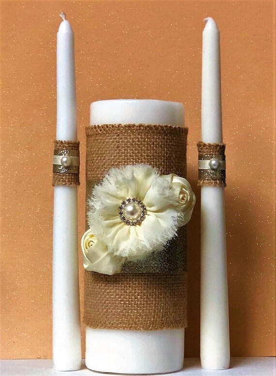 Rustic Unity Candle Set Rustic Wedding Deocrations Rustic Etsy