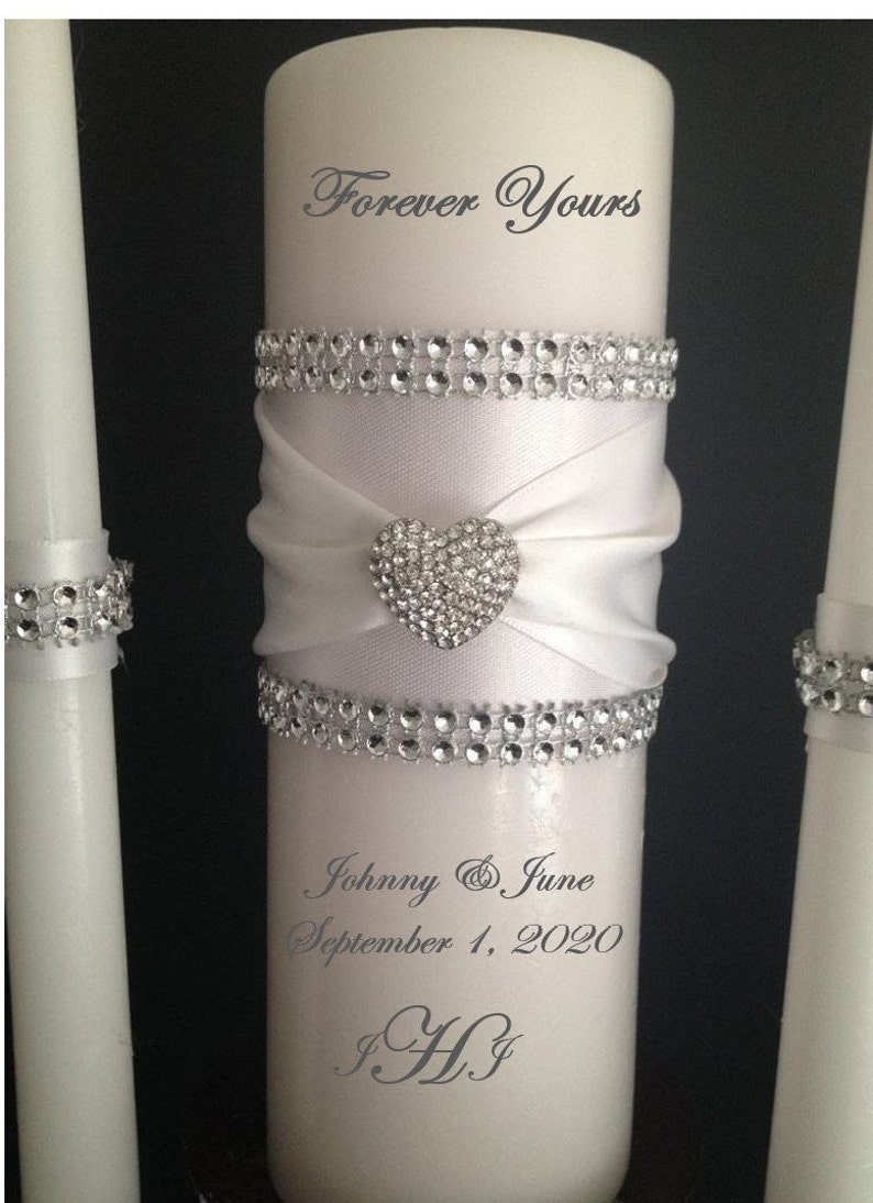 Wedding unity candle set. unity candle set. Rhinestone Etsy