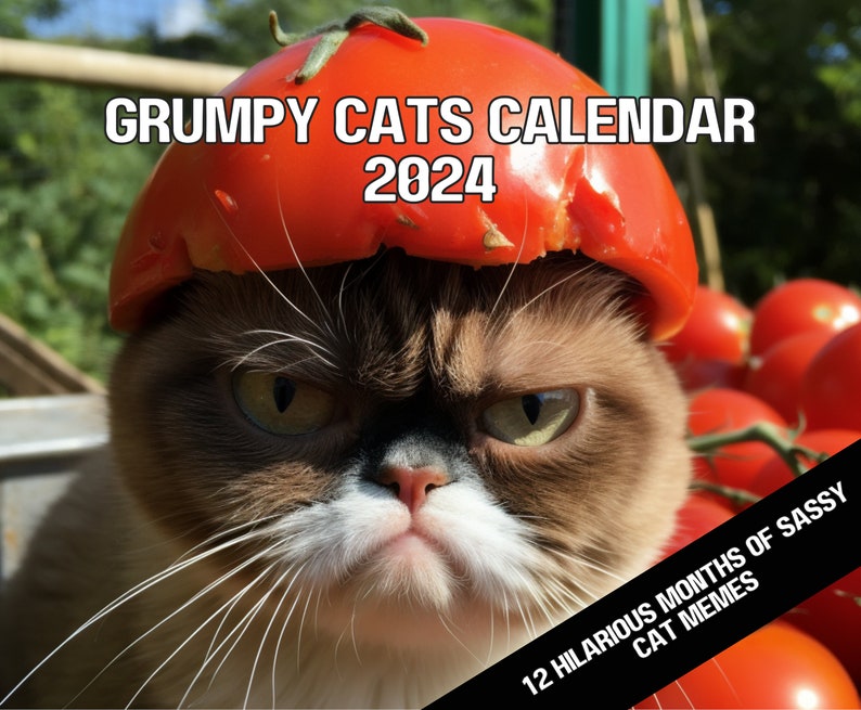 Grumpy Cat Meme Calendar 2024 Pissed off Cats Funny Calendar 2024 Cat
