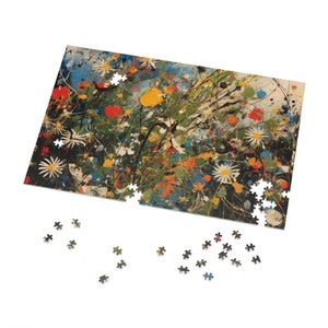 Jackson Pollock Inspired Abstract Flowers 1000-Piece Adult Jigsaw Puzzle