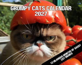 Grumpy Cats Calendar 2027 | Funny Cat Wall & Planner | Sarcastic Cat Lover Gift | Angry Cats