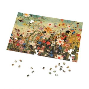 Jackson Pollock Inspired Abstract Flowers 1000-Piece Adult Jigsaw Puzzle