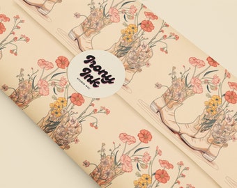 Cowgirl Christmas Wrapping Paper - Western Theme for a Rustic Holiday