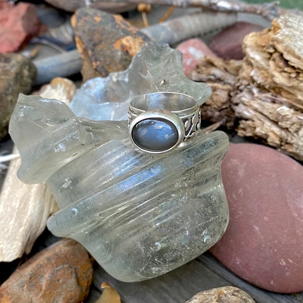 grey moonstone ring