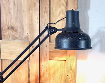 Vintage Black Swing Arm Desk Lamp: Architect Clamp Light