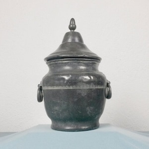 Antique French Pewter Broth Bowl - Pewter Antiques - Stock Pot France - 1800s Pewter - Collectible Pewter
