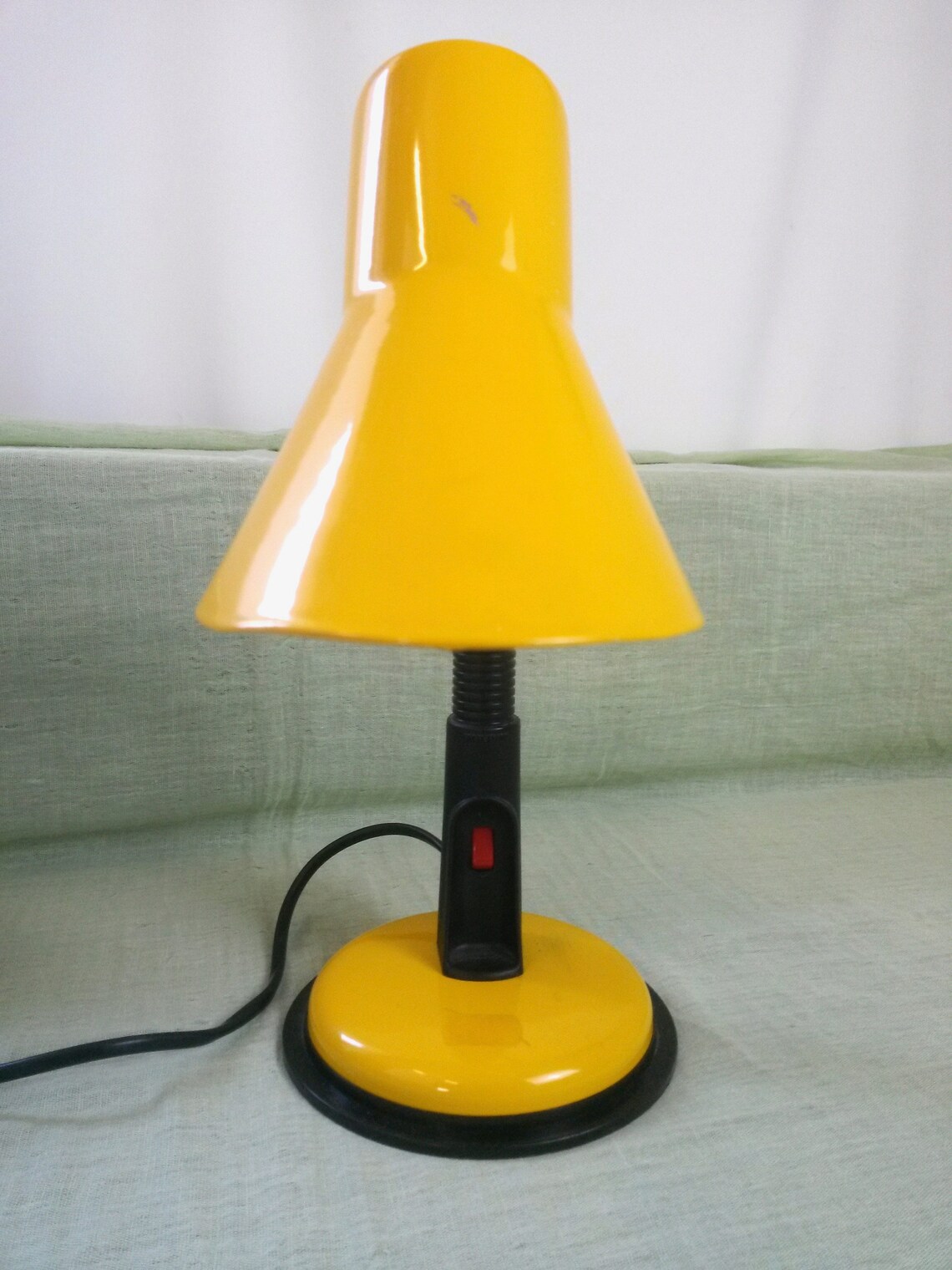 Yellow Desk Lamp Gooseneck Table Light Retro Lamp 1980s Etsy