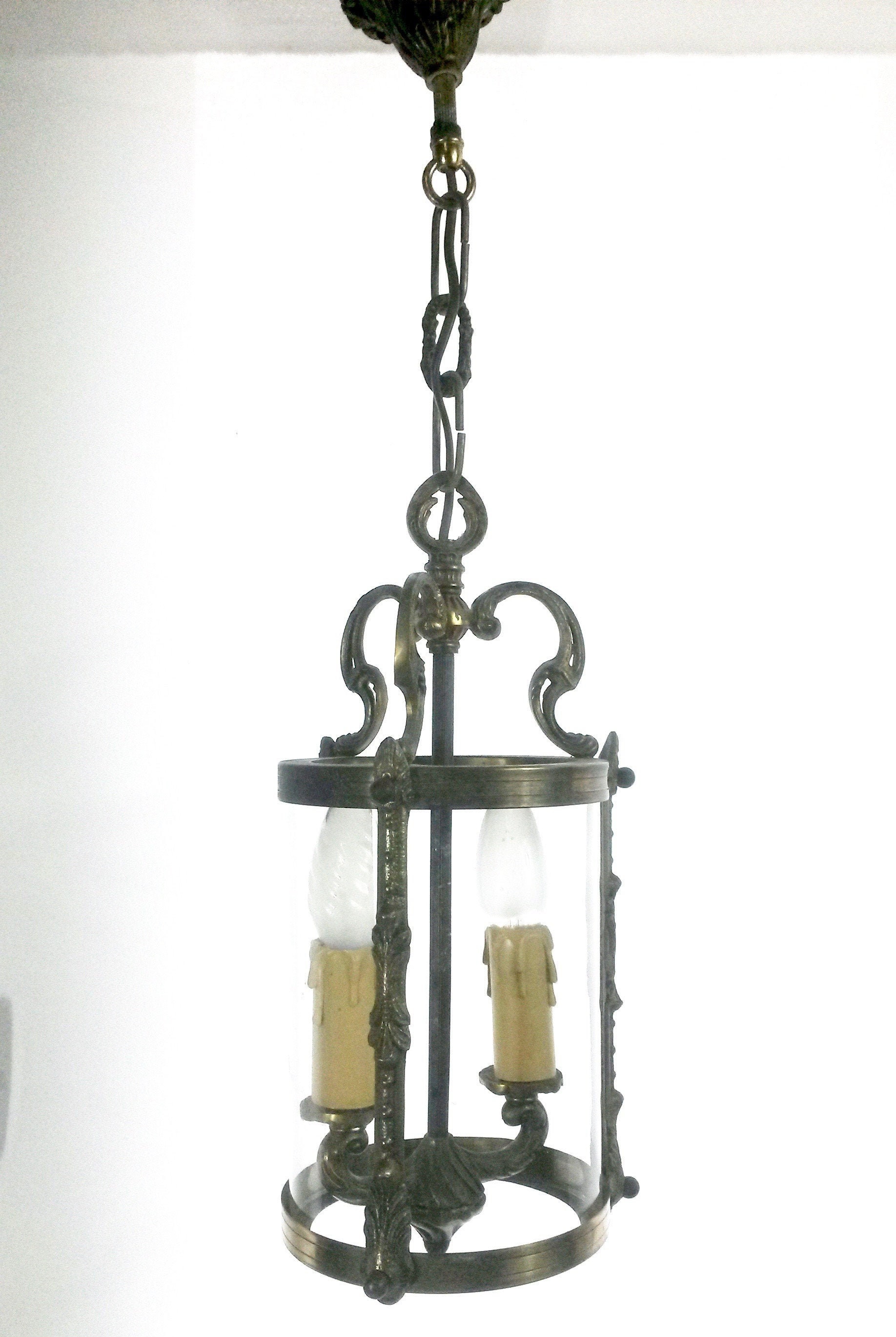 Suspension en Verre - France Lighting Plafonnier Lumière Art Nouveau Tube Glass Light