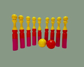 アンティークの木製スキットル、卓上ボウリングゲーム - Etsy 日本