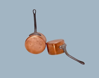 2 Cazuelas antiguas de cobre: Decoración de pared de cobre para la cocina