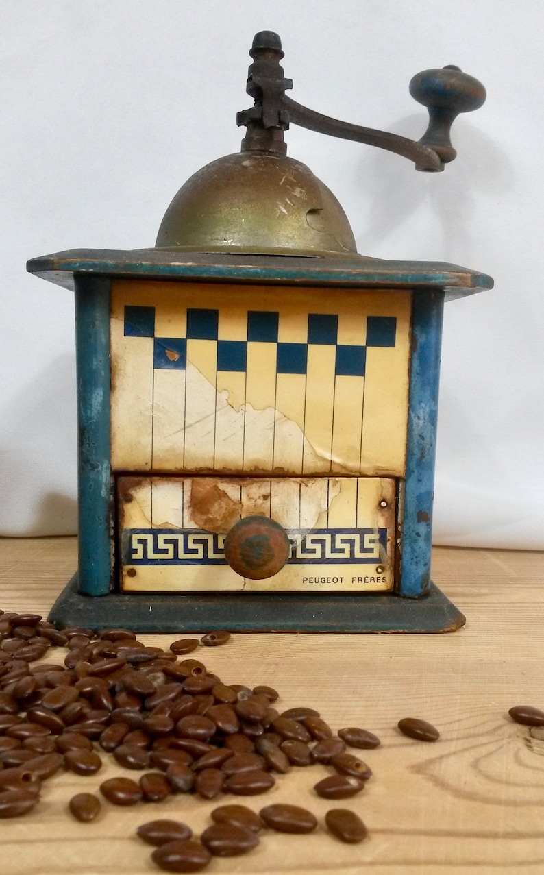 French Coffee Mill Metal and Wooden Mill Vintage Coffee Mill Peugeot Coffee Grinder Pepper Mill Peugeot
