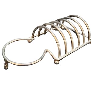 Chromed 5 Slot Toast Rack with Butter Dish Holder - Small Toast Rack France - Breakfast Tray