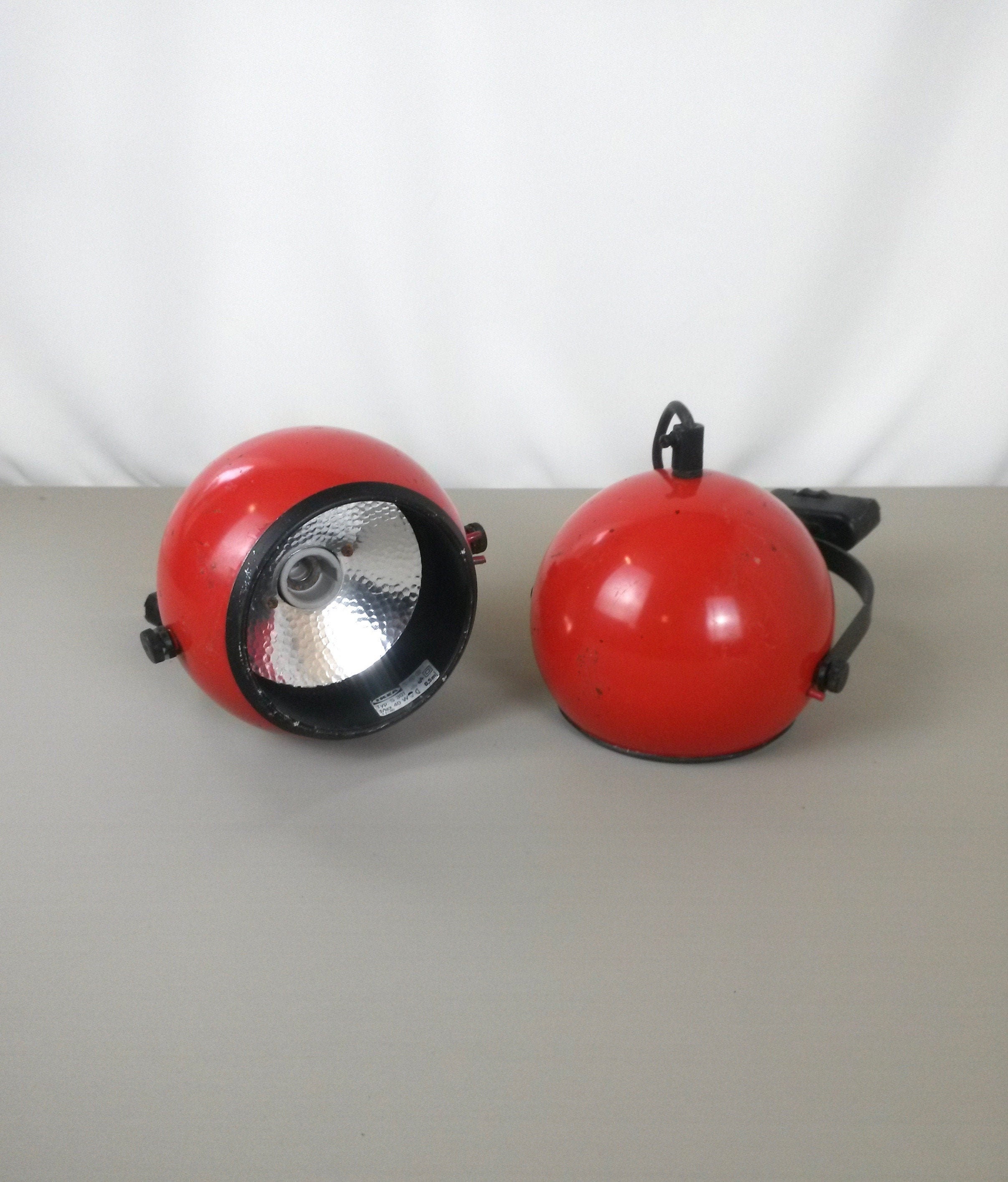 Ensemble de 2 Lumières Red Eyeball - 1980S Atomic Red Ball Lighting Revival Eyeball Lights