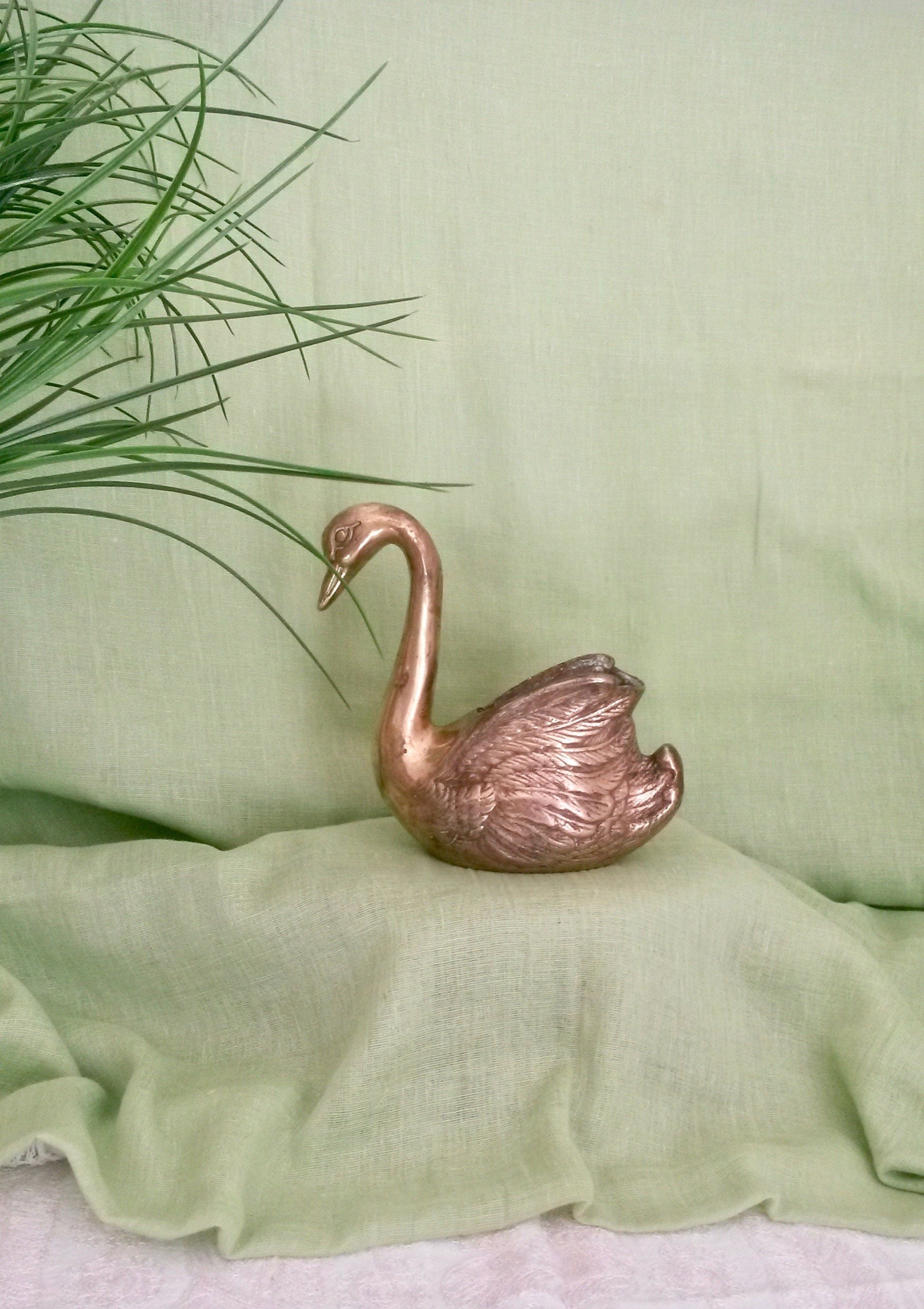 Solid Brass Swan - Vintage Bird Jardinières en Laiton