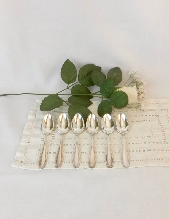 6 Oneida Community Par Plate Silver Plate Teaspoons Flatware