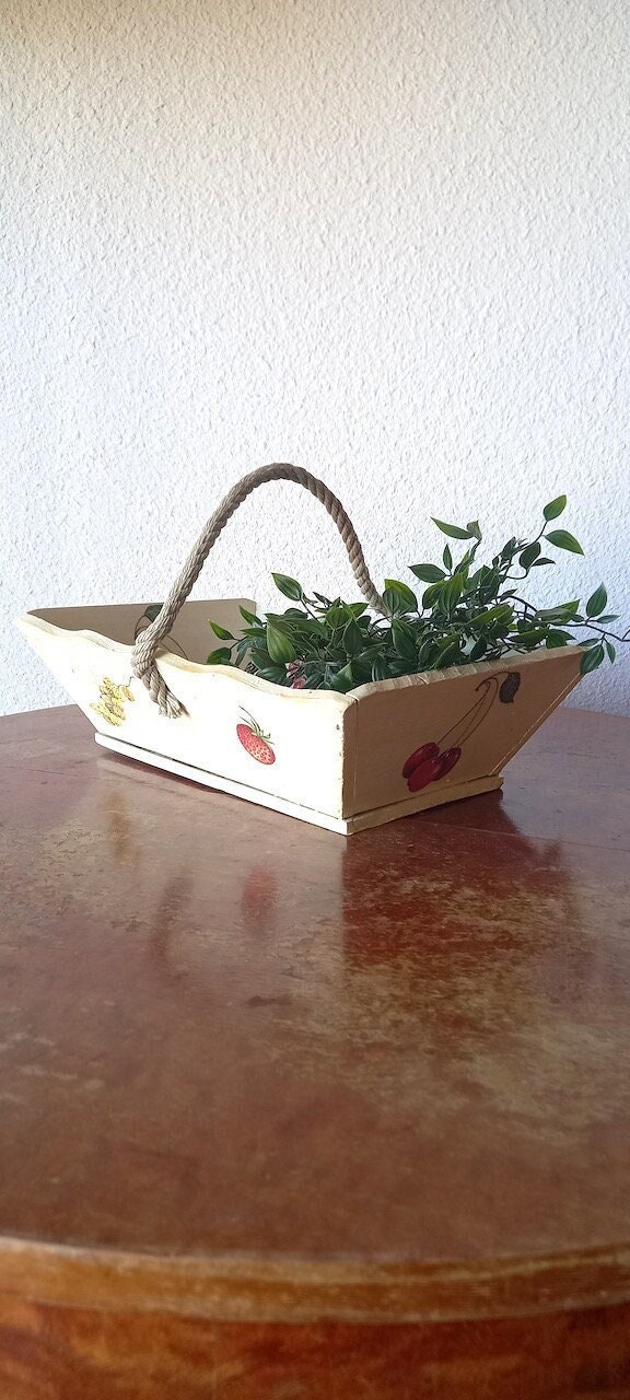 Handcrafted Small Wooden Basket 