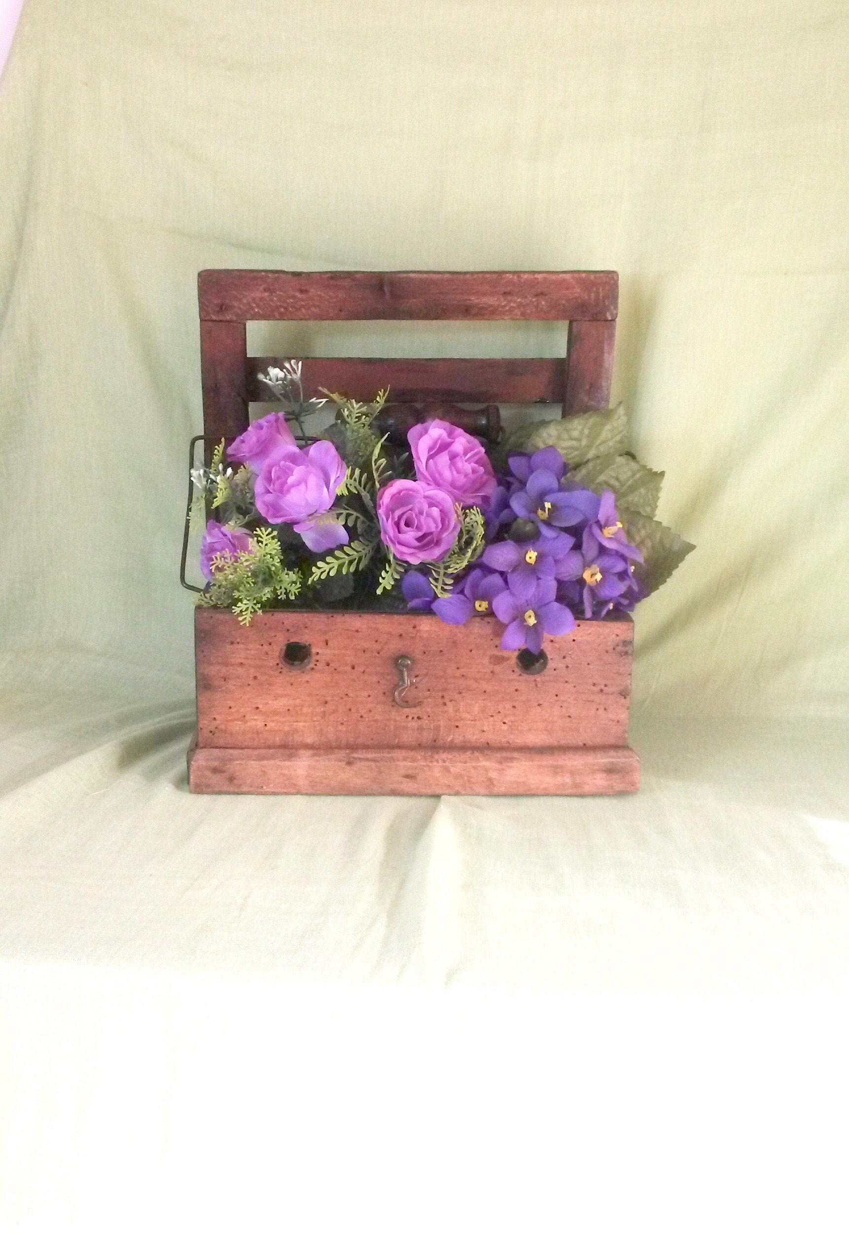 Chauffe-Pieds en Bois Antique - Chauffe-Chariot Boîte Français à Souvenirs Jardinière Rangement Aux 